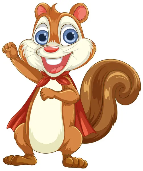Cute Lovable Squirrel Cartoon Character Vector Style — Stock Vector