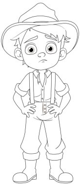 Hüzünlü, çiftçi kıyafetleri giyen genç bir kovboyun çizgi film karakteri.