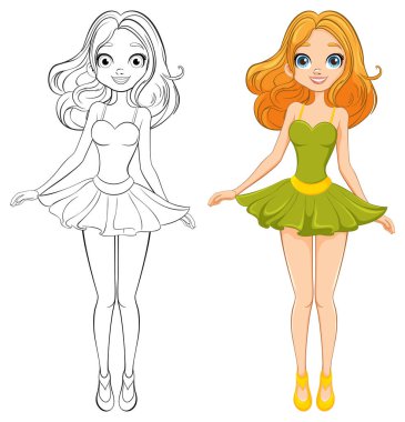 Boyama sayfaları için tuhaf bir karalama taslağı