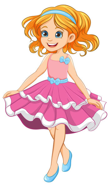 A girl cartoon character dressed as a princess at a party