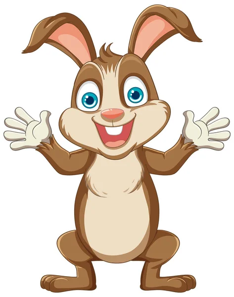 Eine Niedliche Und Fröhliche Kaninchen Cartoon Figur Mit Einem Entzückenden — Stockvektor