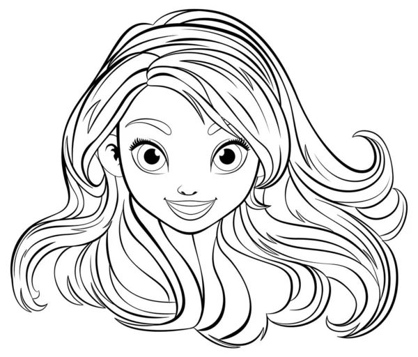 Une Superbe Illustration Vectorielle Une Femme Aux Cheveux Fluides Vecteur En Vente