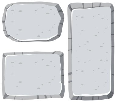 Çeşitli kaya ve taşların renkli çizimleri