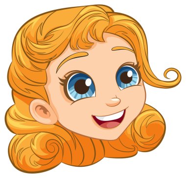 Mutlu yüzlü bir kızın neşeli bir temsili.