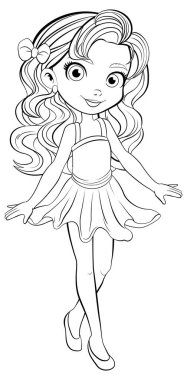 Boyama sayfaları için hoş bir karalama taslağı