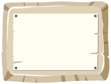 Kayalık bir araziye yerleştirilmiş boş bir pankartın vektör çizimi