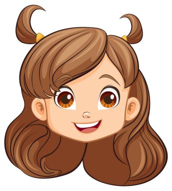 Çekici bir kızın neşeli bir temsili.