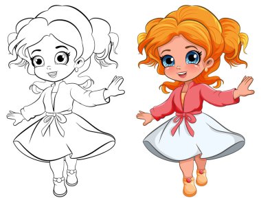 Güzel kız yalnız dans ediyor.