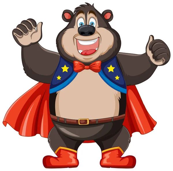 stock vector A joyful bear cartoon character dressed in circus attire