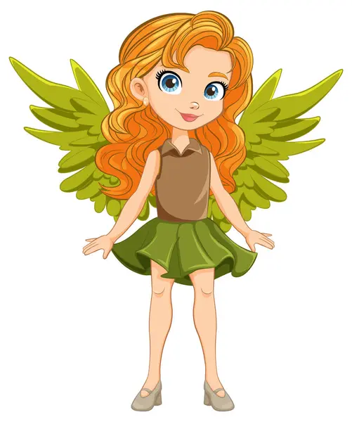 Charming Vector Illustration Girl Wings Royalty Free Stock Vectors