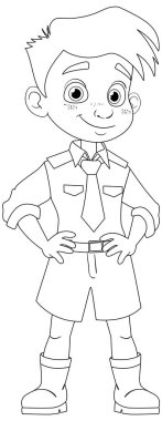 Neşeli ve çekici bir çizgi film karakteri. Renklendirmek için mükemmel.