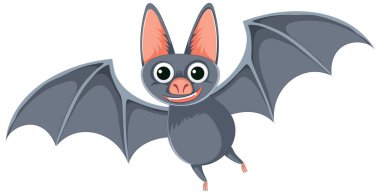 Uçan bir yarasanın büyüleyici ve minimalist karikatür çizimi