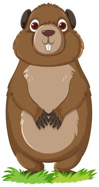 Bir vektör illüstrasyonunda tasvir edilen sevimli ve sevilen bir dağ sıçanı çizgi film karakteri.