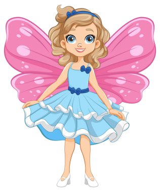 A cute princess fairy in a fantasy party dress clipart