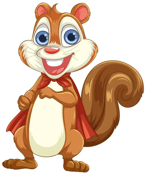 Cute Charming Squirrel Cartoon Character Vector Style — Stock Vector