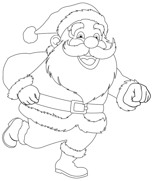 Радостный Санта Клаус Мультяшном Стиле Бегает — стоковый вектор