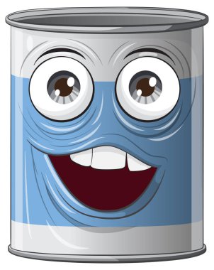 Gülümseyen bir boya kutusunun vektör çizimi