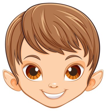 Kahverengi gözlü neşeli elf çocuğu..