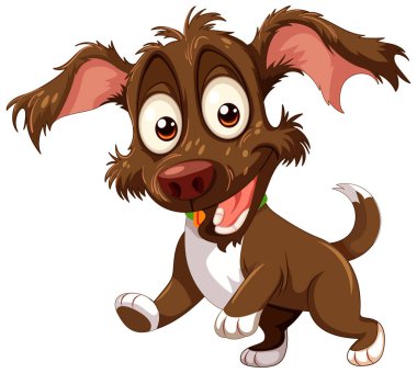 Büyük sarkık kulaklı neşeli kahverengi köpek.