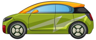 Modern kompakt bir arabanın biçimlendirilmiş vektör grafiği