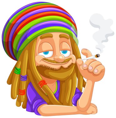 Renkli başlıklı rahat bir rasta çizgi filmi..