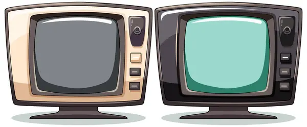 Два Різних Стилі Телевізорів Ілюстровані Ліцензійні Стокові Вектори