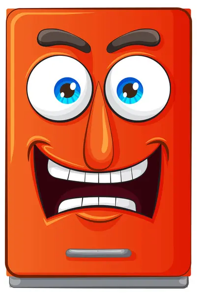 Cartoon Book Lively Expressive Face — Stock Vector