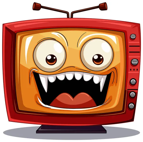 Televisión Animada Colorida Con Una Expresión Animada — Vector de stock