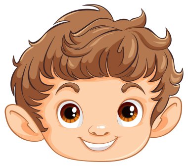 Gülümseyen genç bir çocuğun vektör çizimi.