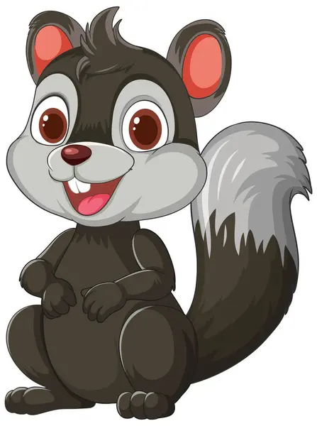 Adorable Vector Squirrel Fluffy Tail — Stock Vector