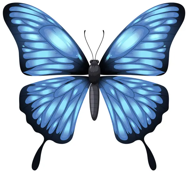 Яркая Векторная Иллюстрация Голубой Бабочки Лицензионные Стоковые Иллюстрации