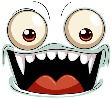 Neşeli çizgi film canavarının vektör çizimi