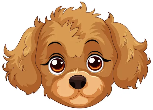 Büyük Anlamlı Gözleri Olan Sevimli Kahverengi Köpek Yavrusu — Stok Vektör