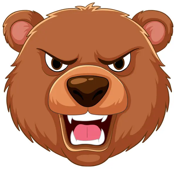 Vector Graphic Angry Brown Bear Face — Stock Vector