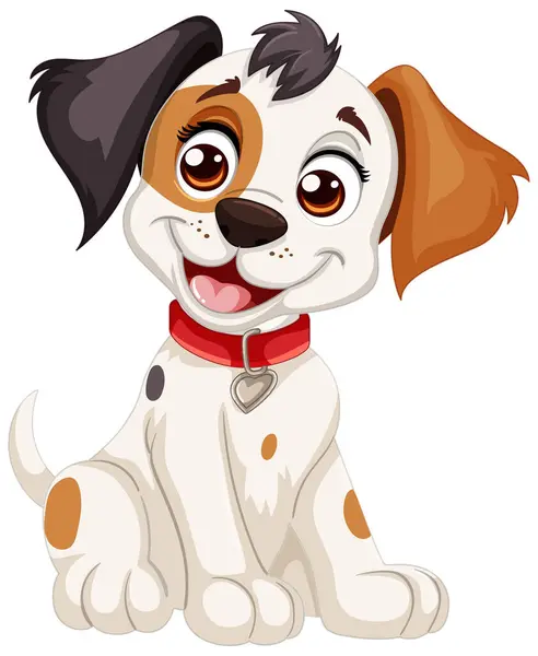 Ilustración Vectorial Cachorro Feliz Dibujos Animados Vectores de stock libres de derechos