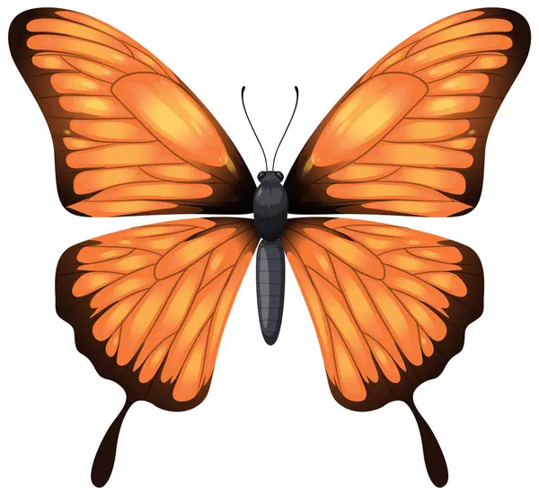 Grafico Vettoriale Dettagliato Una Farfalla Monarca Arancione — Vettoriale Stock