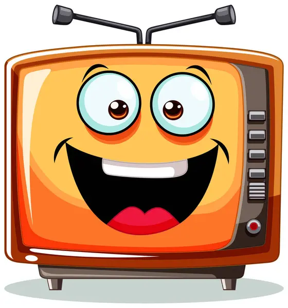 Kolorowy Uśmiechnięty Telewizor Żywej Osobowości Grafika Wektorowa