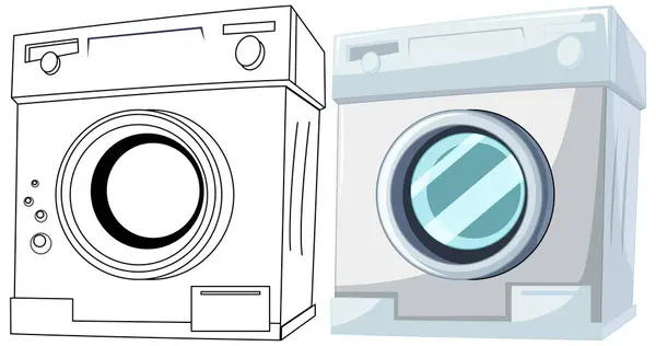 两台洗衣机的矢量图解 — 图库矢量图片