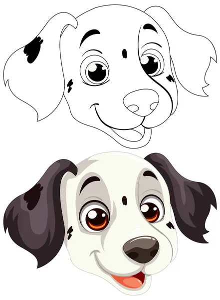 Vector Graphic Happy Spotted Dalmatian Dog — Stock Vector