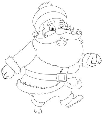 Siyah beyaz çizgili Noel Baba sanatı.