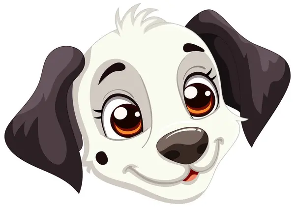 Cute Vector Illustration Dalmatian Puppy Head — Stock Vector