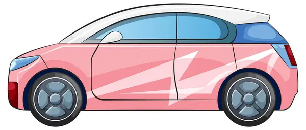 现代粉红汽车的彩色矢量图形 矢量图形