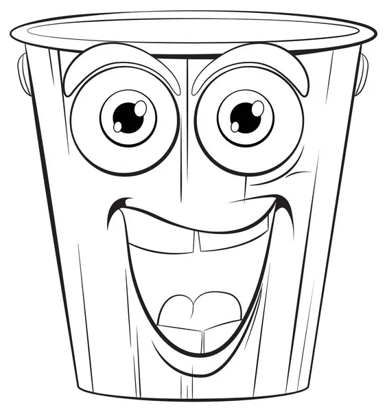 一个微笑的垃圾桶的矢量图 — 图库矢量图片#