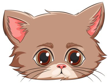 Genç kahverengi bir kedinin güzel çizilmiş yüzü.