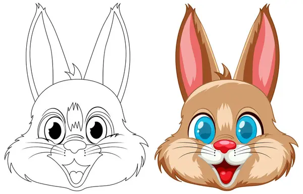 Vector Illustration Rabbit Coloring — Stock Vector