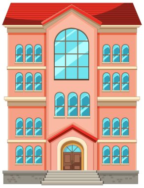 Çok katlı bir şehir binasının vektör illüstrasyonu