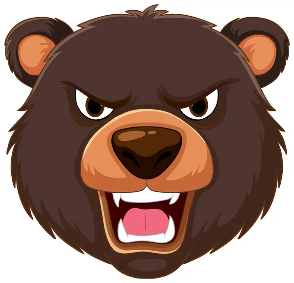 Vector Graphic Angry Bear Face — Stock Vector