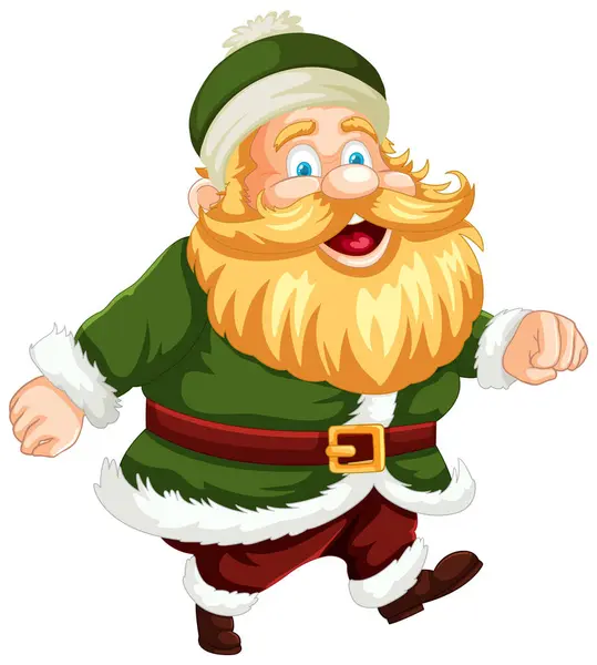 Cartone Animato Babbo Natale Abbigliamento Festivo Vacanza — Vettoriale Stock