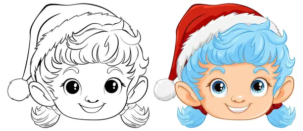 Vector Illustration Cheerful Christmas Elf — Stock Vector