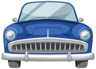 Retro mavi bir otomobilin vektör grafiği